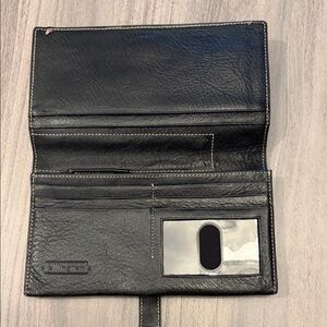 Ellington Women’s Black Leather Long Wallet with ID Window